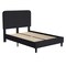Merrick Lane Remi Platform Bed with Headboard - Upholstered Frame - 14 Wooden Slats - No Box Spring Required